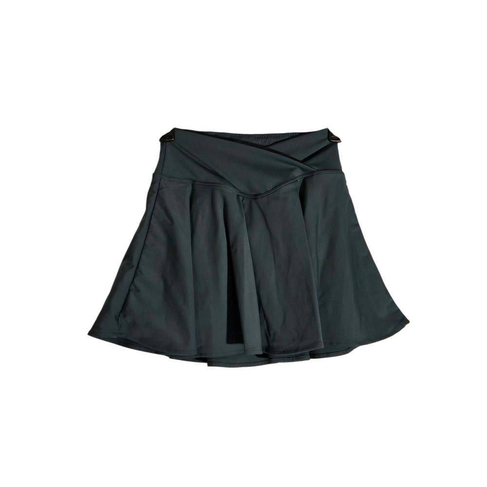 Real Essentials Sage Green Crossover Waist Active Skort with Pockets Medium